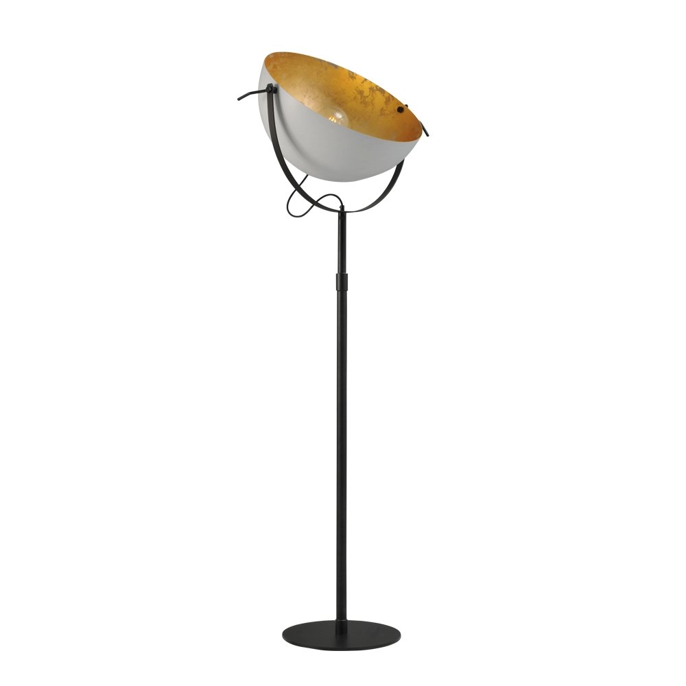 Lampadaire Industria 180 blanc avec de l'or