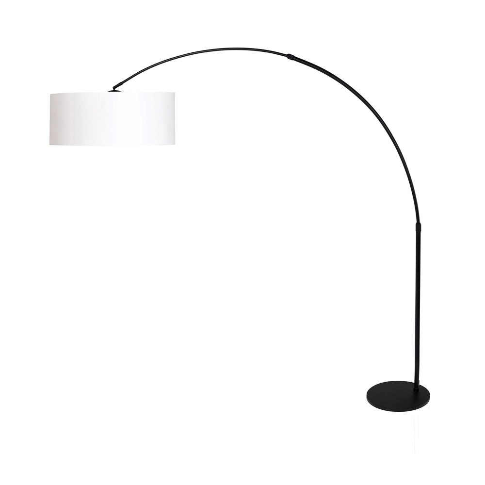 Lampe à arc Stresa noir avec abat-jour blanc Lampe à arc Stresa noir avec abat-jour blanc