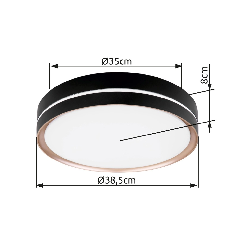 Lampe de plafond à design Manni noir Ø 38,5cm Globo 9007371422159