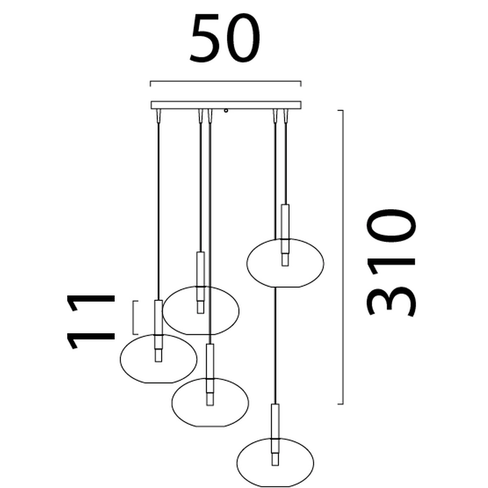 Lampe pendante 5L vide Lido Onion avec un verre Ø de 24 cm doré qui s’estompe. Masterlight 8718121325156