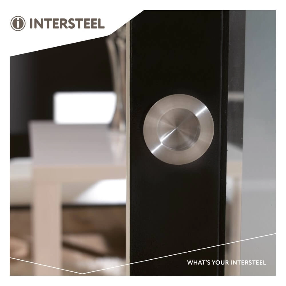 Poignée de porte coulissante ronde Alvro Acier inoxydable Ø5.2cm Intersteel 8714186075302