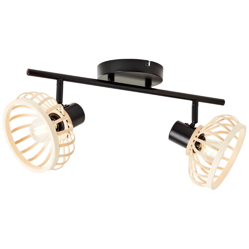 Plafonnier en bois Norah 2 lumières Brilliant 4004353409523