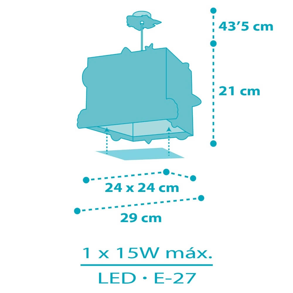 Lampe suspendue Rocket bleu avec du blanc Dalber 8420406633527