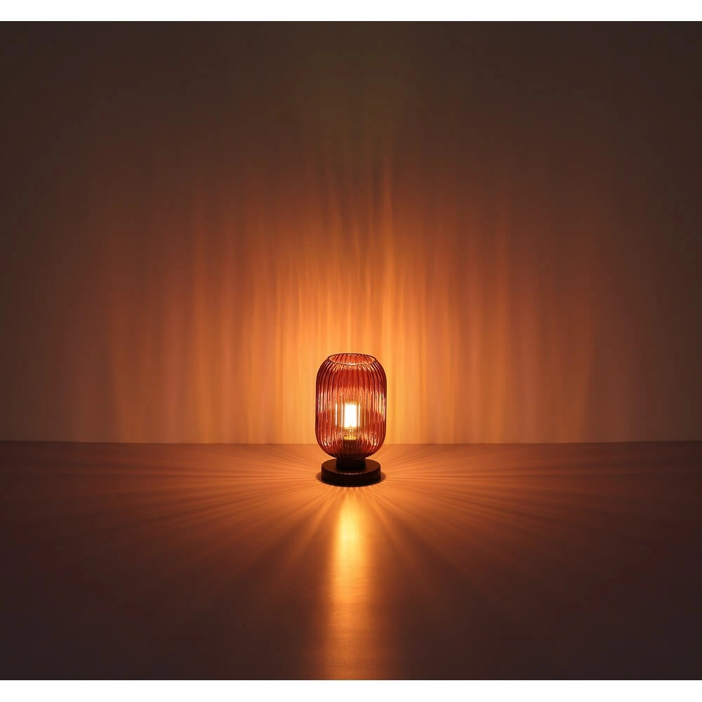 Lampe de table ronde Normy verre rouge Ø 14cm Globo 9007371450299