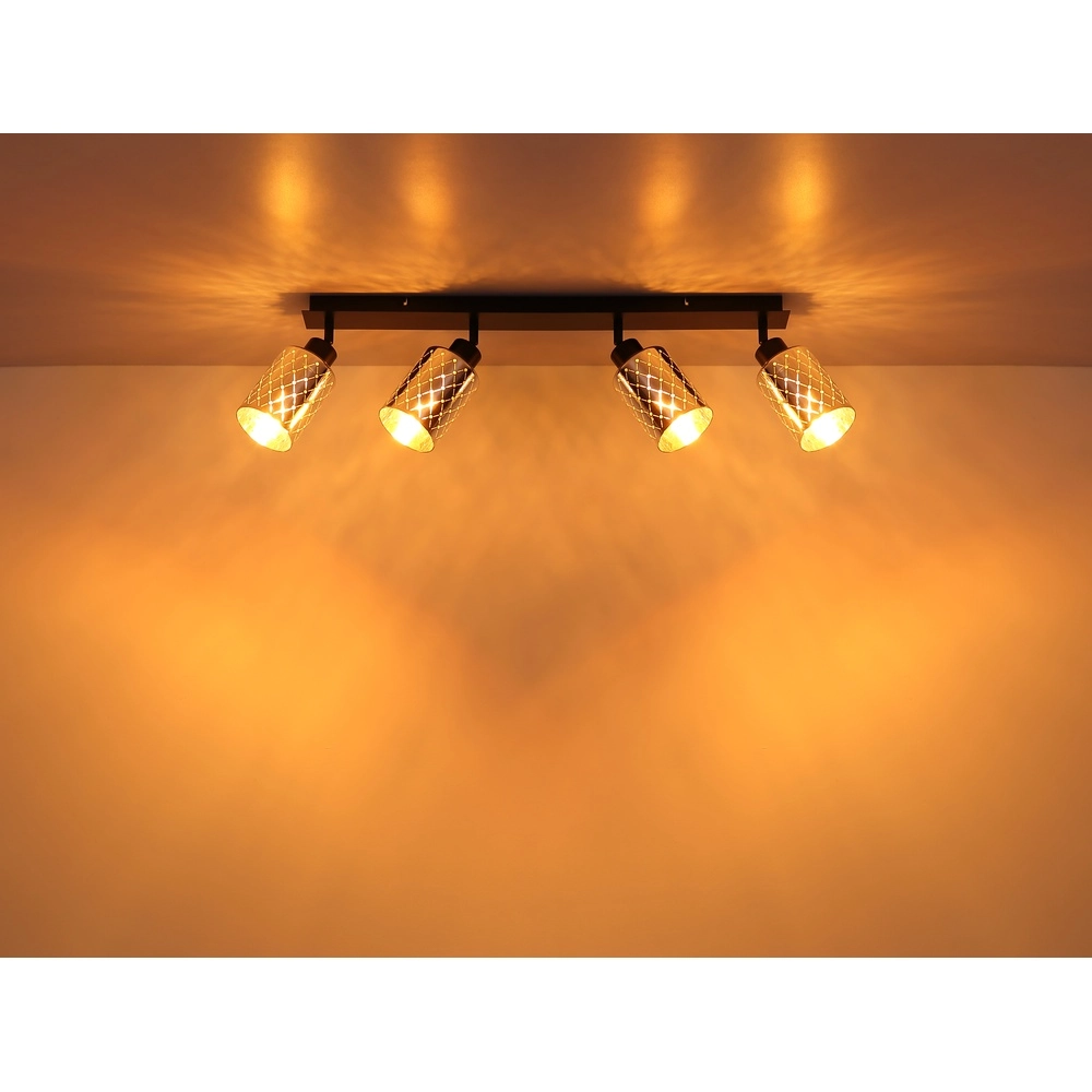 Lampe de plafond à design Alonso Noir à 4 lumières Globo 9007371572250