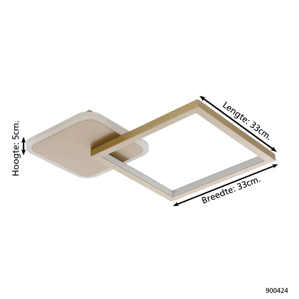Plafonnier LED orientable Gafares carré - or Eglo 9008606241033