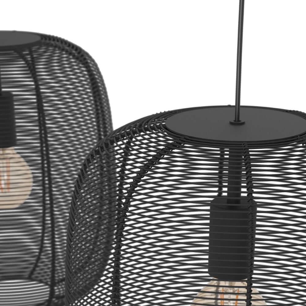 Lampe suspendue 2 lumières Rinroe conception noir Eglo 9002759439668