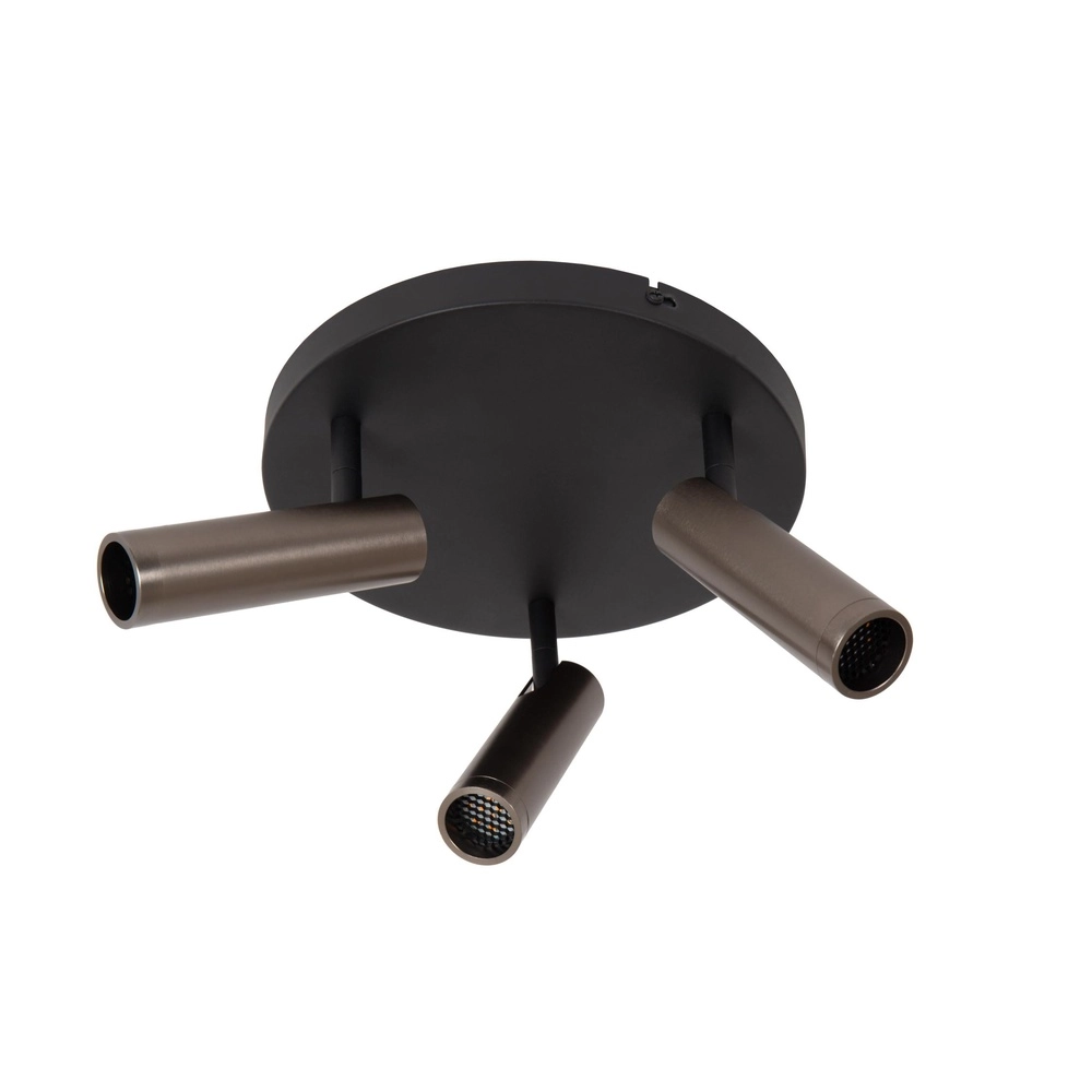 Lampe de plafond élégante Grado Gris métallique 3 clairs