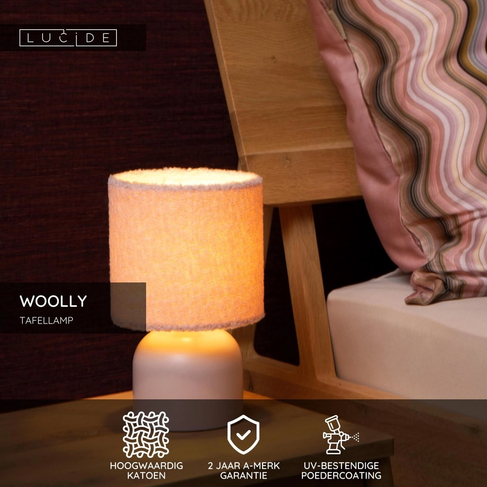 Lampe de table Woolly rose Lucide 5411212105882