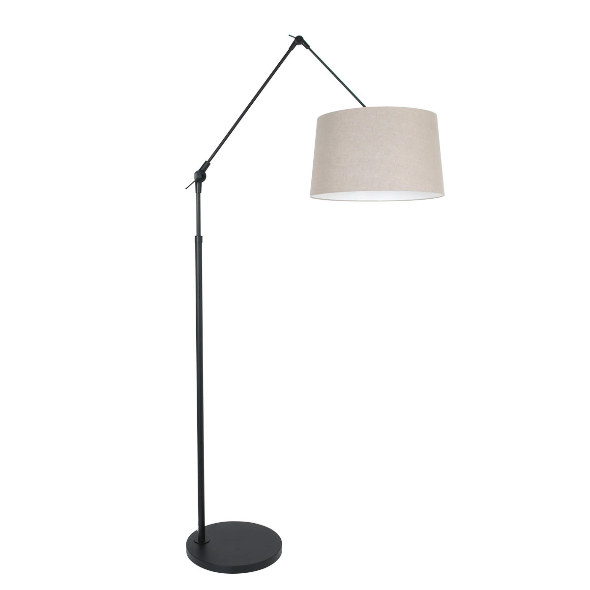 Lampe de table réglable Prestige Chic 35 cm noir avec taupe