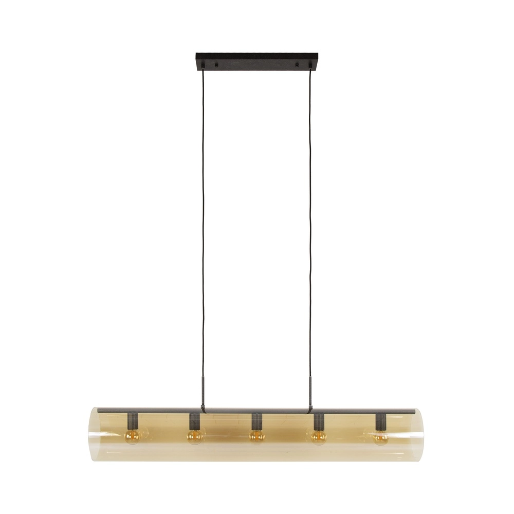 Lampe suspendue en verre Tube 120 cm - verre ambré Lyora 8716803511774