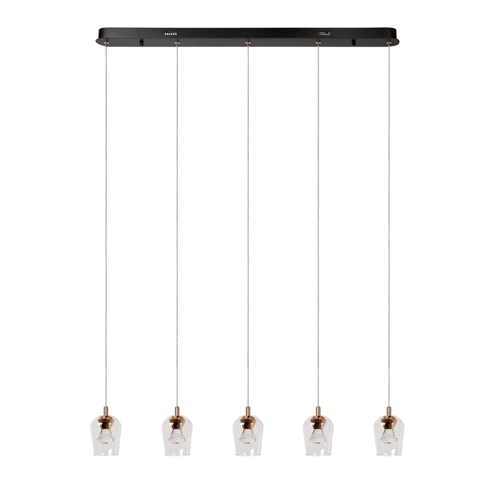 Lampe pendante unique Berliane Quinte droite à 5 lumières
