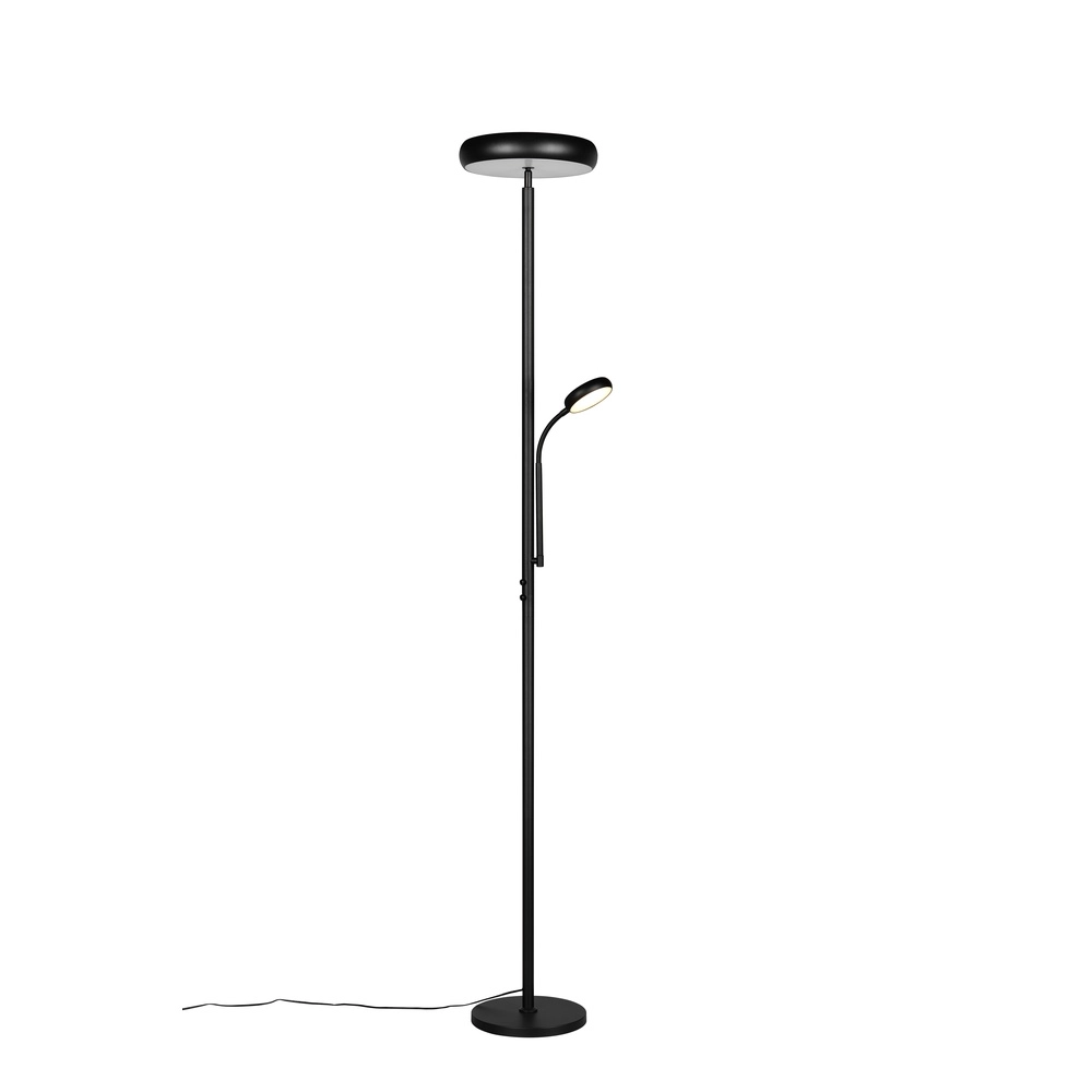 Lampadaire Palermo noir avec lampe de lecture Trio 4017807641363