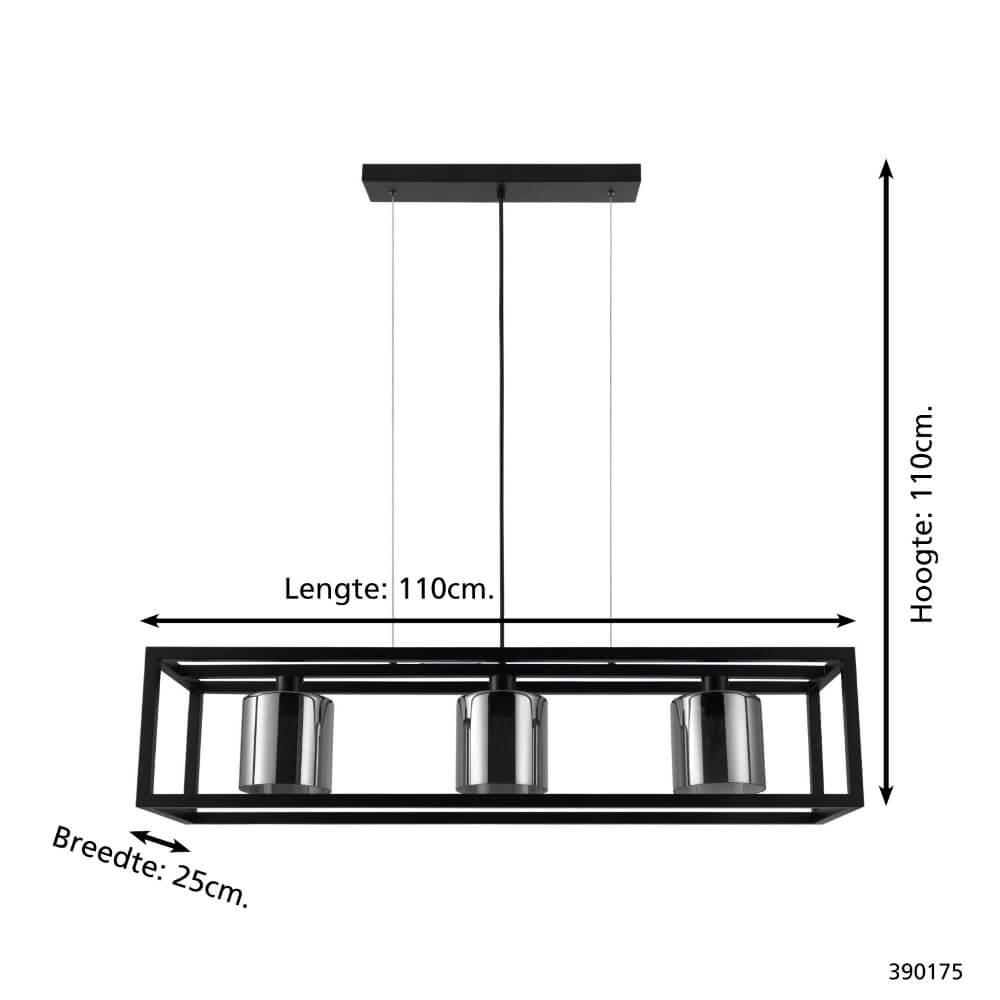 Lampe suspendue pour salle à manger Brisling avec verre fumé Stars of Light 9008606234653