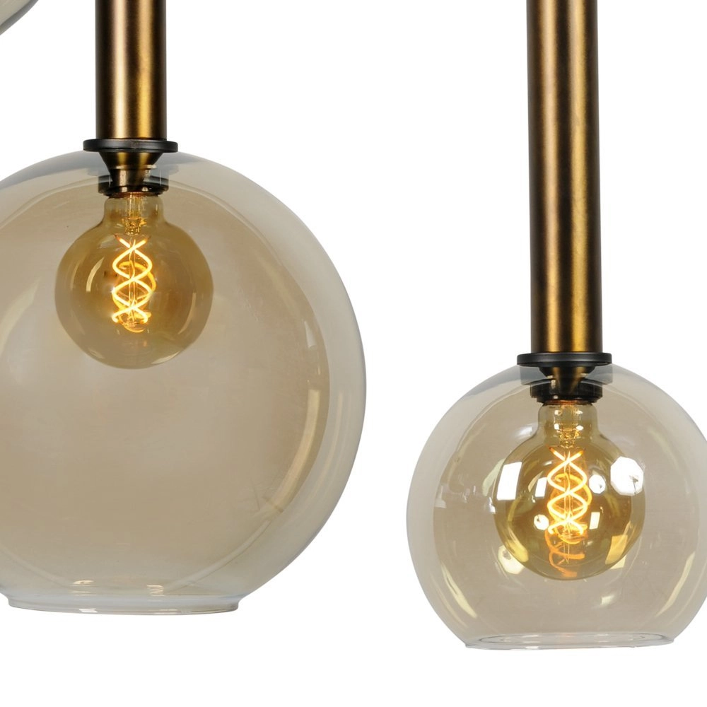 Lampe suspendue noire Bella 5 lumières avec de l'or Masterlight 8718121253527