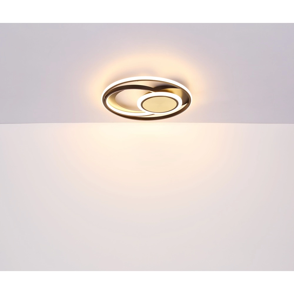 Lampe de plafond à design Pikara noir avec bois Globo 9007371474707