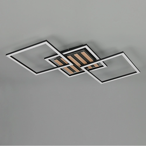 Lampe de plafond moderne Zaro Noir 74,5cm Trio 4017807682212