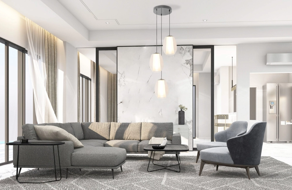 Design pendant lamp Menorca grey Ø 42cm Stars of Light 9008606359998