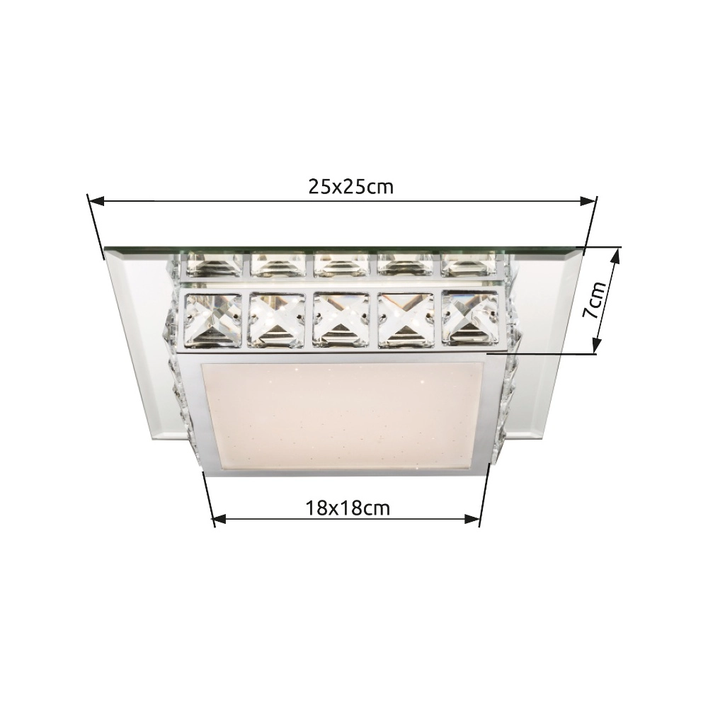 Lampe de plafond carrée Margo Chrome Globo 9007371324705