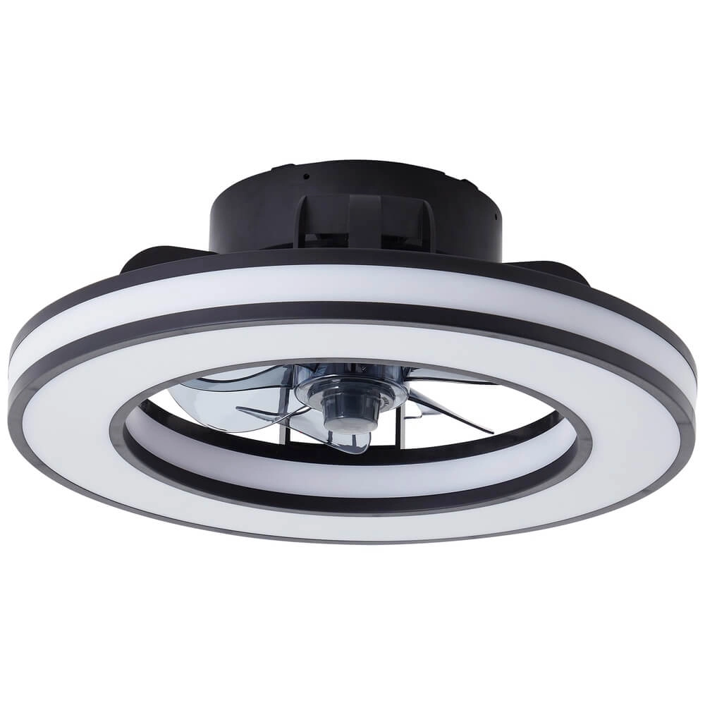 Ventilateur de plafond noir Mondello avec lampe RGB Brilliant 4004353453298