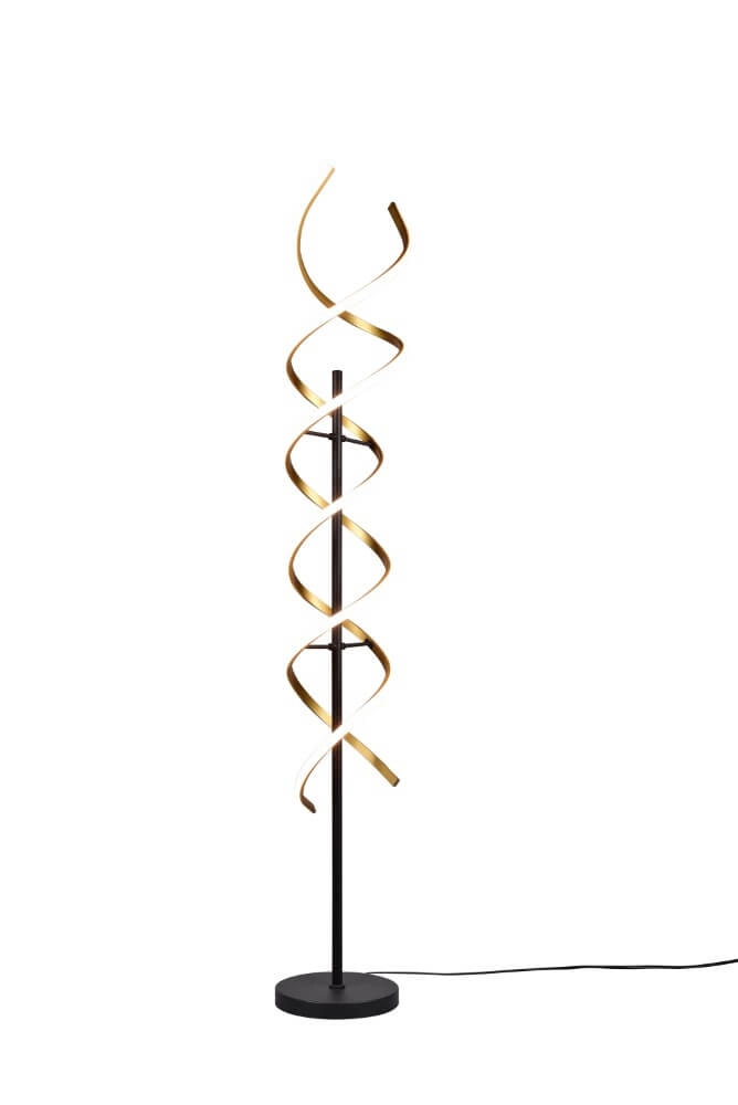 Lampadaire design Sequence noir avec de l'or