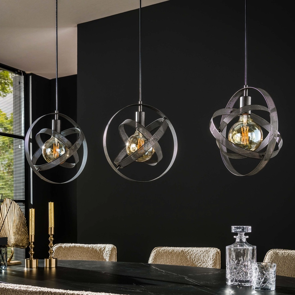 Lampe pendante à ampoule noire Cosmos Ø 33cm - 3x E27 Lyora 8716803513402
