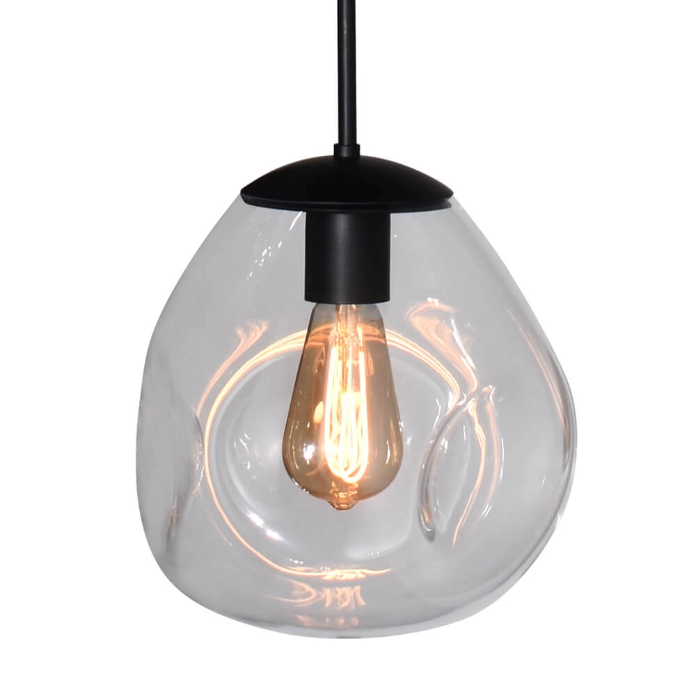 Lampe à suspension en verre Lava 3x verre transparent Ø 24cm Masterlight 8718121286068