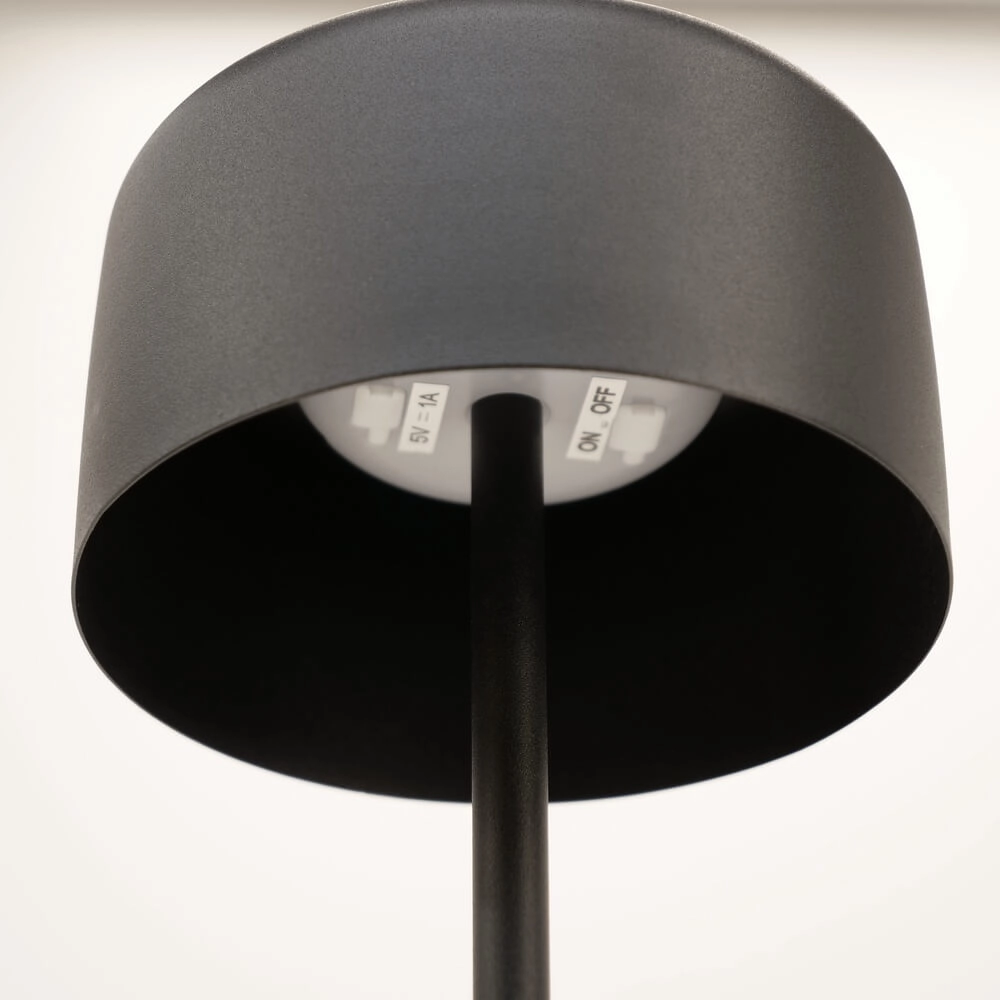 Lampe de table élégante Roccanova Solaire Noir avec USB Eglo 9008606355037