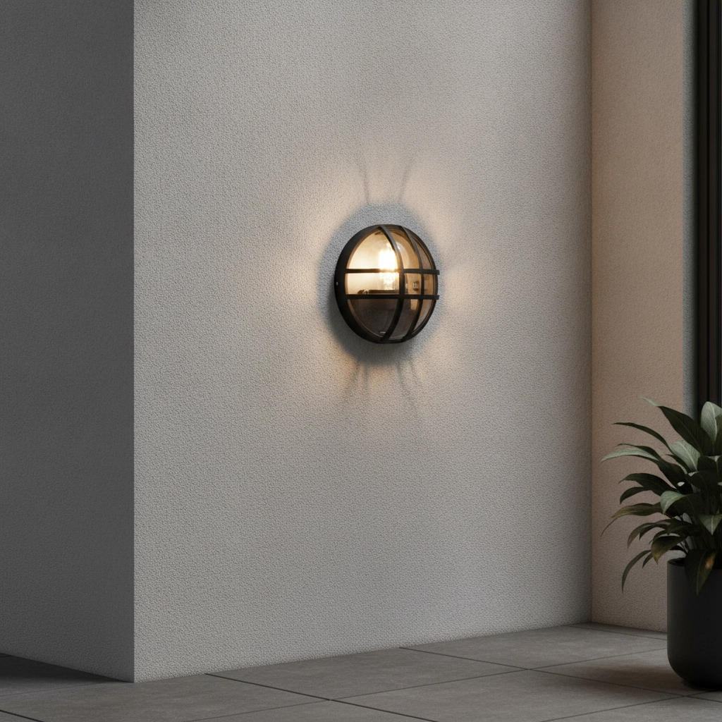 Applique murale ronde Amel Anthracite classique