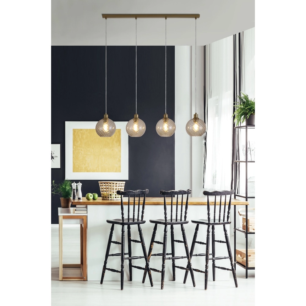 Suspension Radiance Or 4 lumières Searchlight 5053423305813