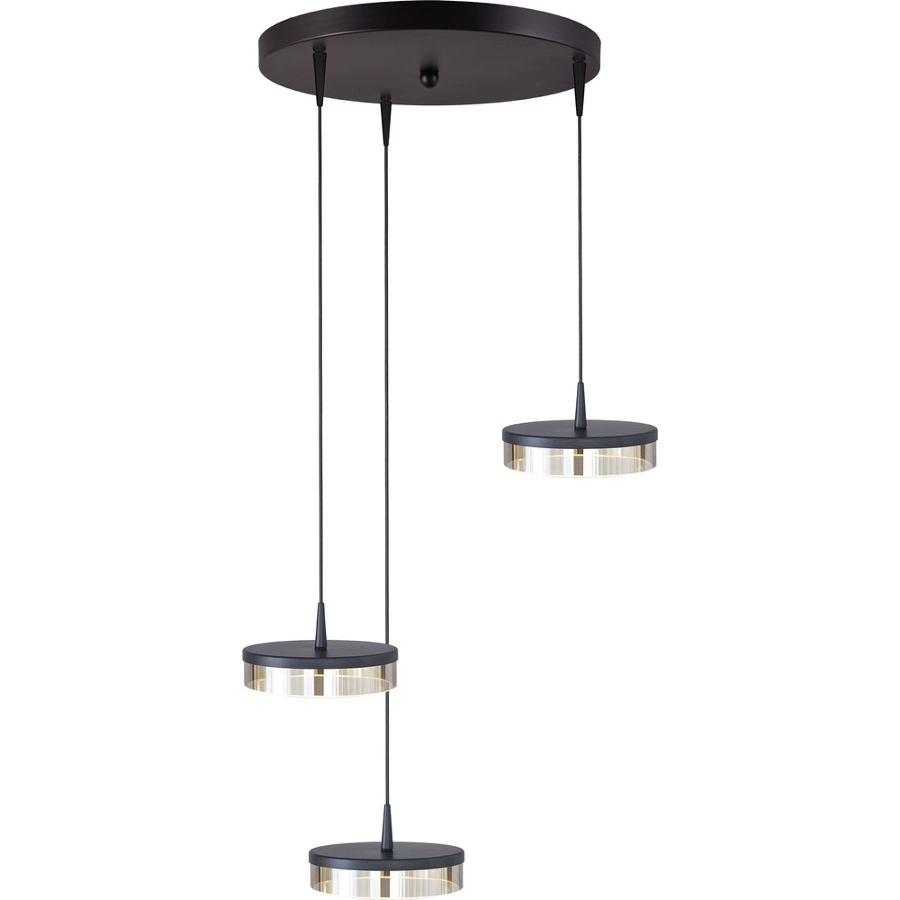 Lampe pendante à 3 lampes Imperia Ø 35 cm de nickel noir