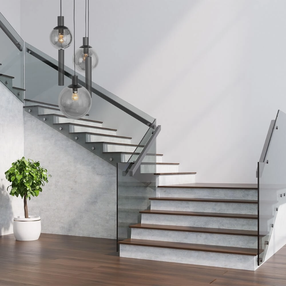 Lampe suspendue Vide Bollique noir avec verre fumé Steinhauer 8712746172997