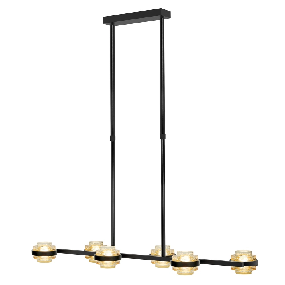 Suspension Dynasty Verre ambré noir à 5 lumières Suspension Dynasty Verre ambré noir à 5 lumières