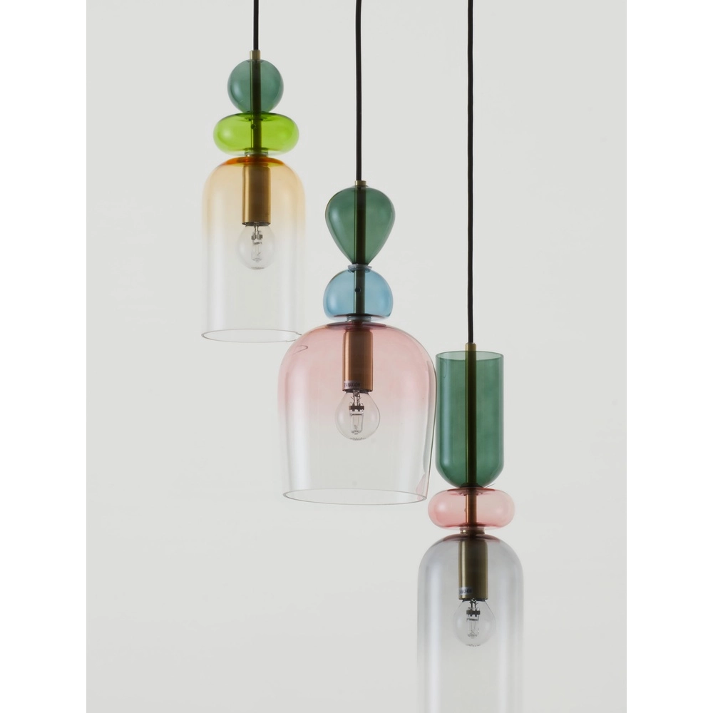 Suspension colorée Murano 3 lumières Lyora 5212017434227