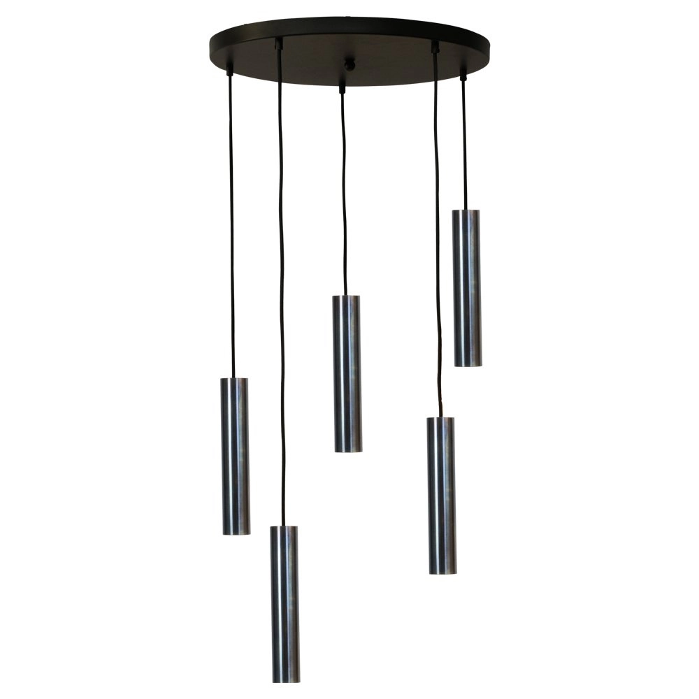 Lampe suspendue Run Cylindres en bronze à 5 lumières Lampe suspendue Run Cylindres en bronze à 5 lumières