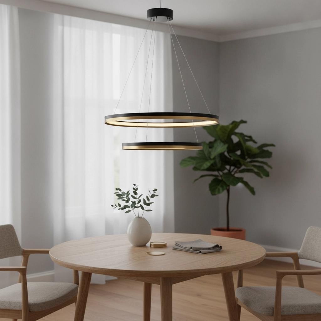 Suspension Cantria noir avec or Ø 80cm