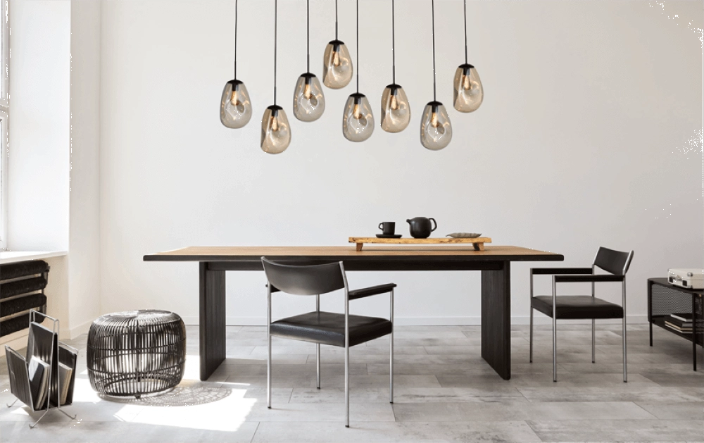 Lampe suspendue Lava 8x verre doré Ø 22,5cm Masterlight 8718121286327