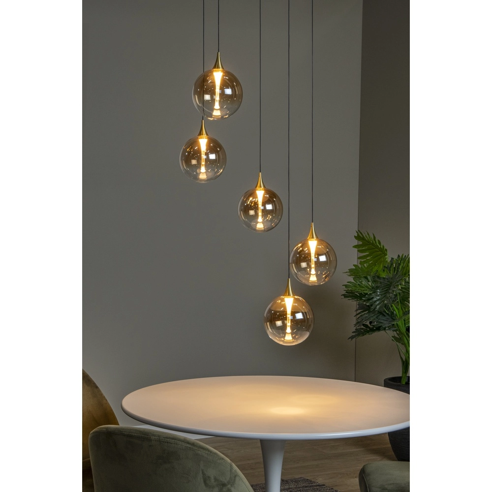 Suspension LED de conception Gisela décoloration - 5x Ø 16cm Premium by Lucide 5411212134813