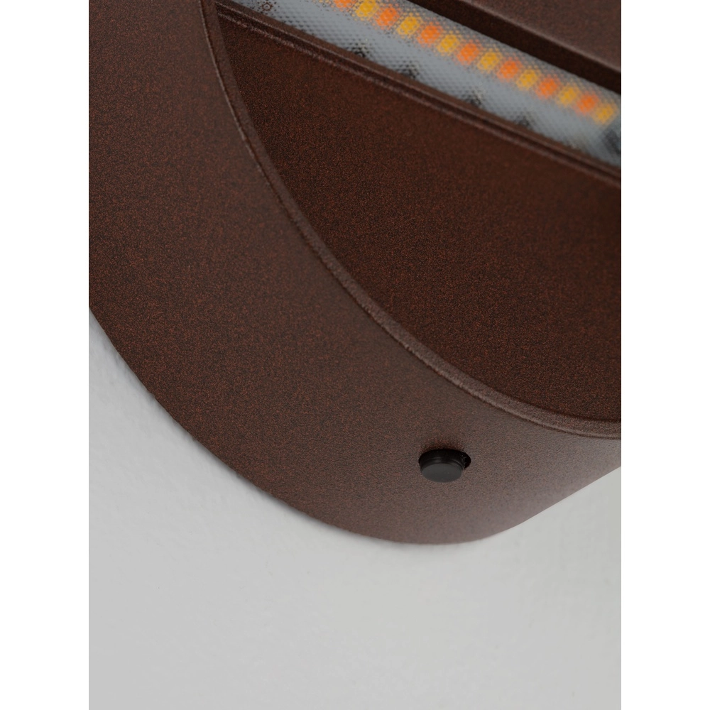 Lampe murale ronde Sete Brun rouille Lyora 5212017497932