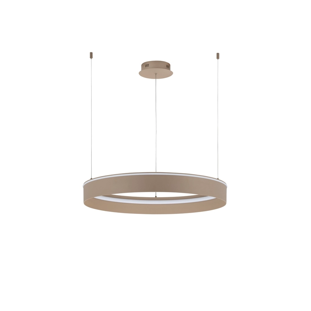 Lampe pendante moderne Olivia brun sable Ø 78cm Lyora 5212017494191