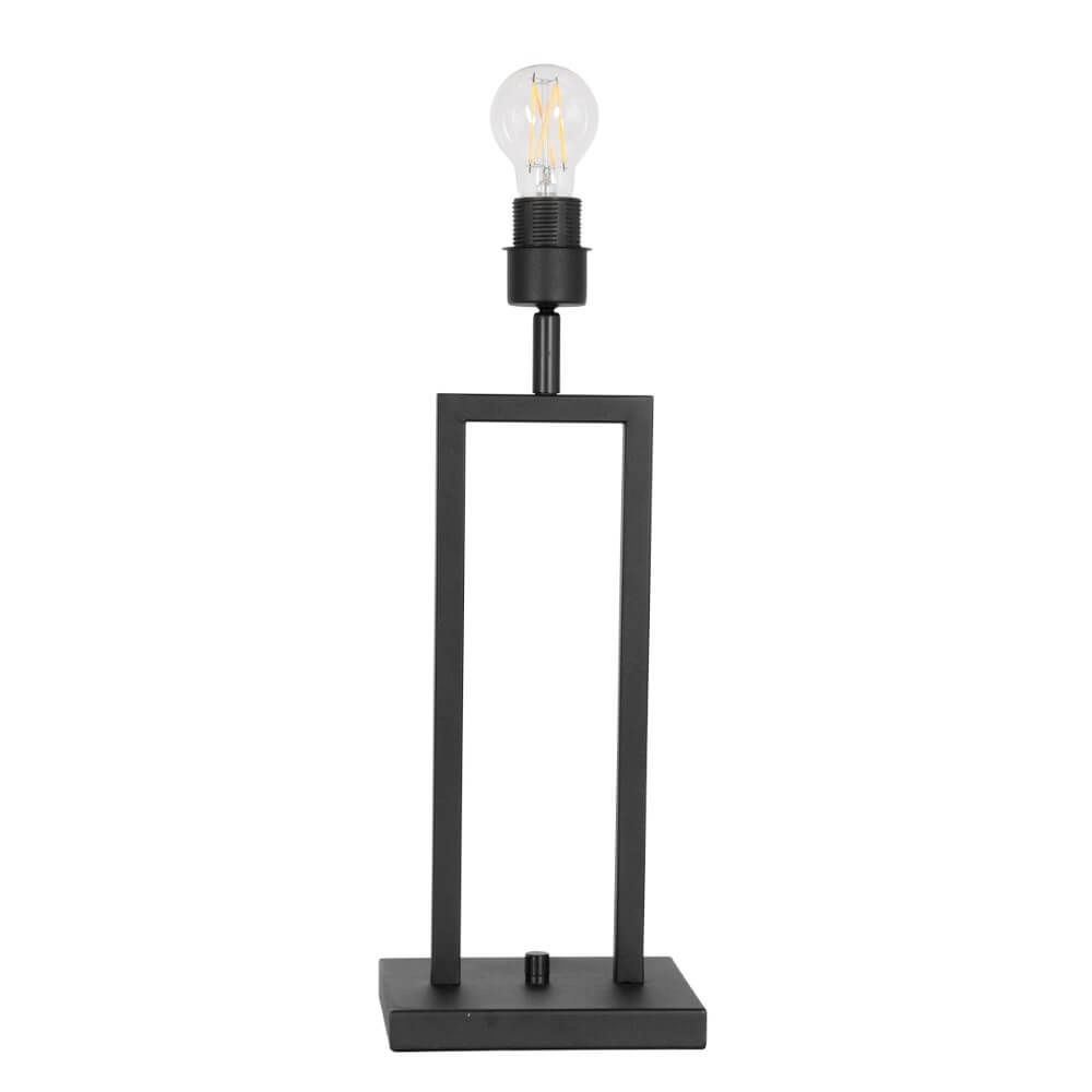 Lampe de table Stanger velours argenté avec du noir Steinhauer 8712746151695