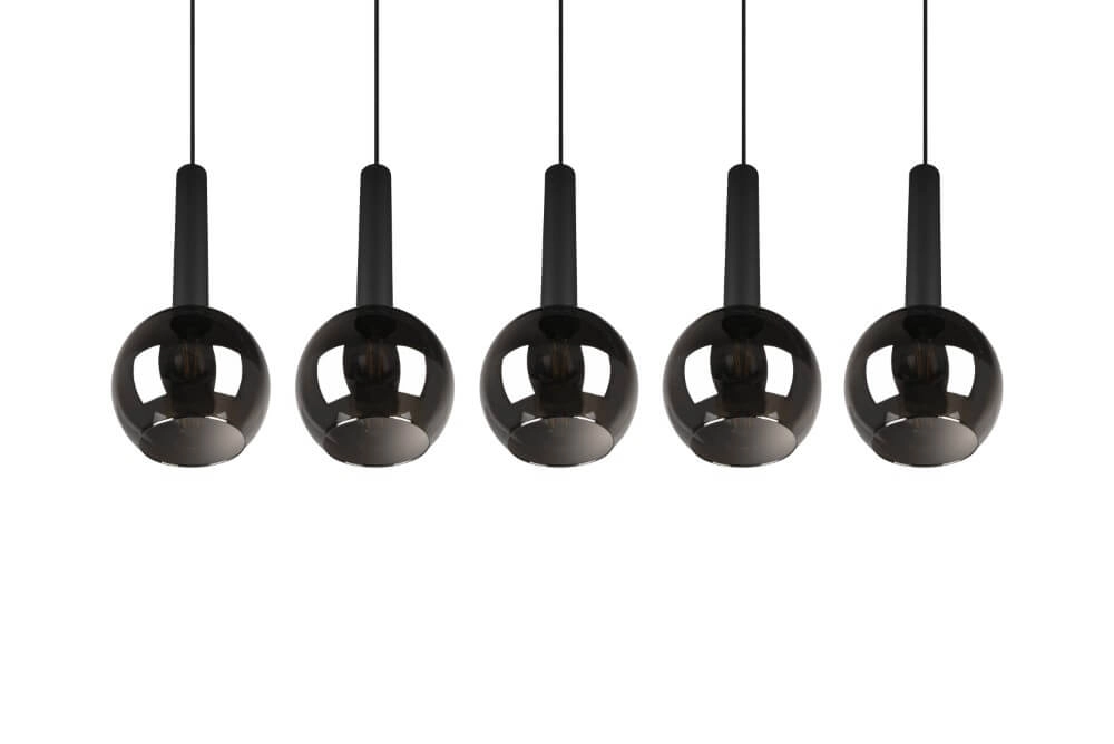 Lampe suspendue 5 lumières Clayton noir Trio 4017807522471