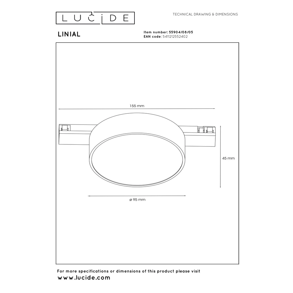 Spot sur piste monophasée Linial Fixxt Champagne Premium by Lucide 5411212552402
