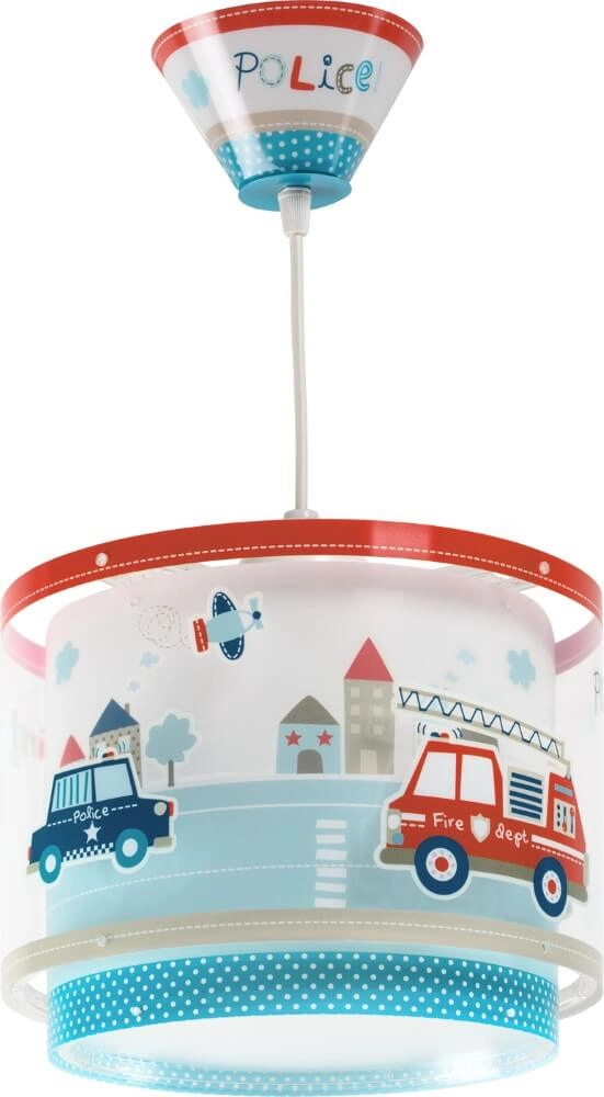 Lampe suspendue chambre d'enfant Police rouge avec du bleu Dalber 8420406606125