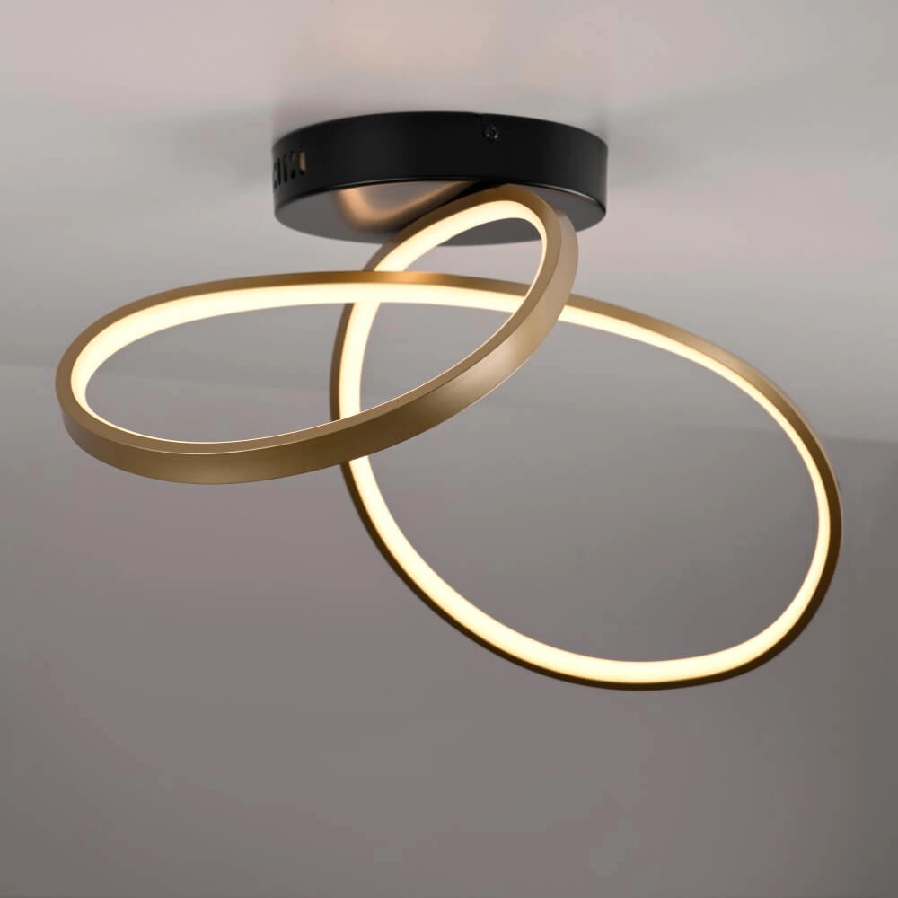 Plafonnier design Okta laiton/noir Just Light 4043689001940