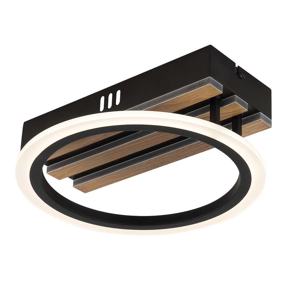 Lampe de plafond Blevins noir avec bois
