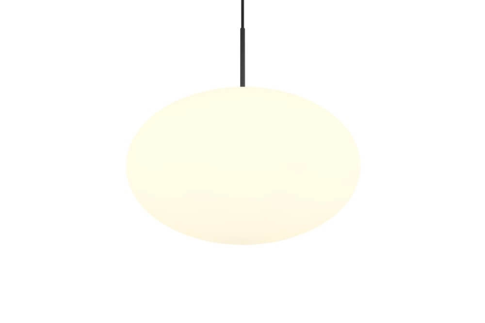 Lampe à suspension ovale Fomento Ø 40cm - noir avec verre blanc Trio 4017807616224