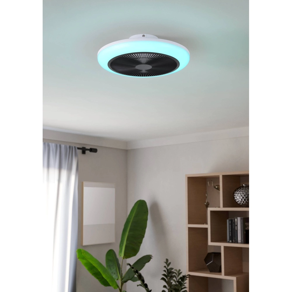 Ventilateur de plafond Sayulita blanc avec noir Ø 46cm RGB Eglo 9002759352165