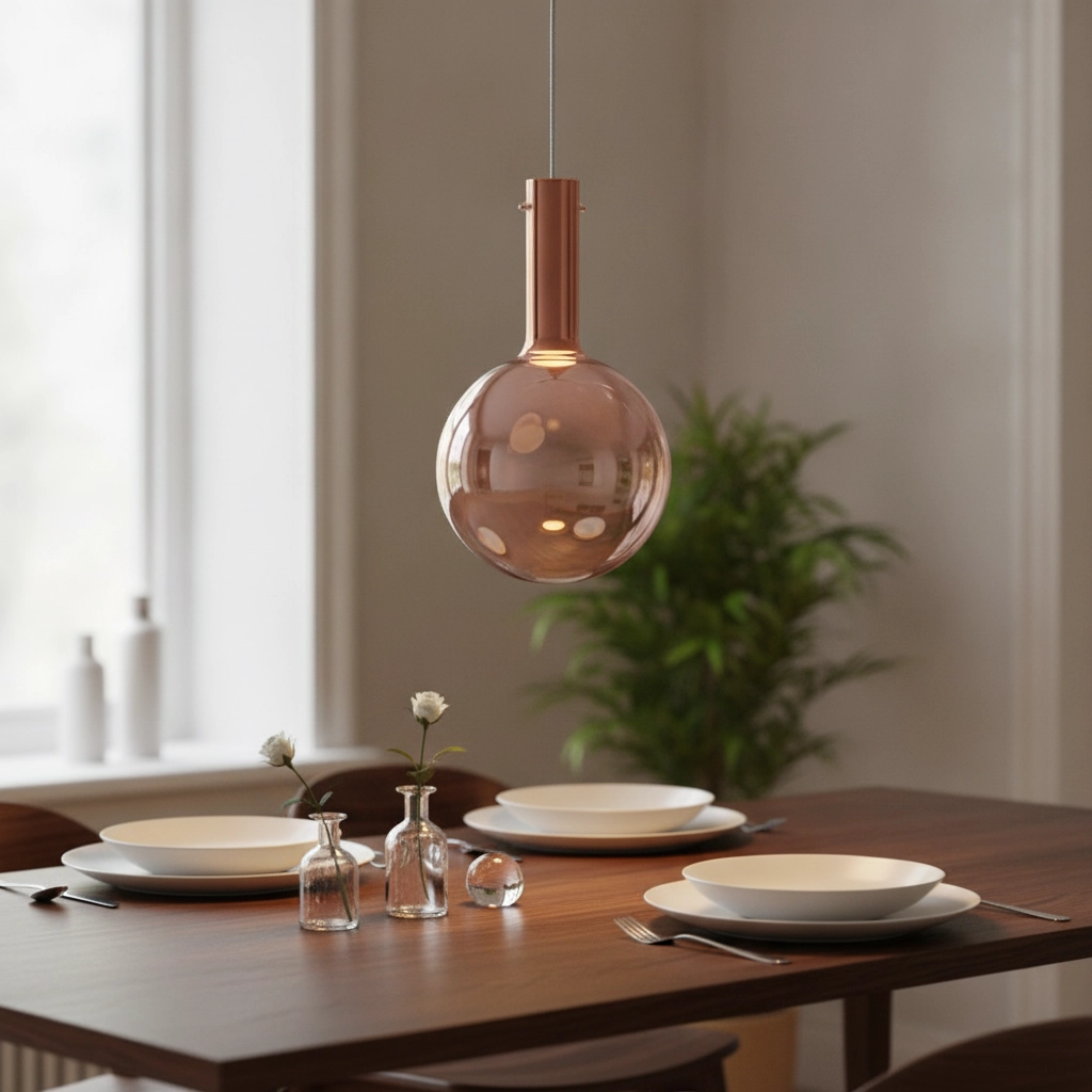 Suspension Nostos verre rose