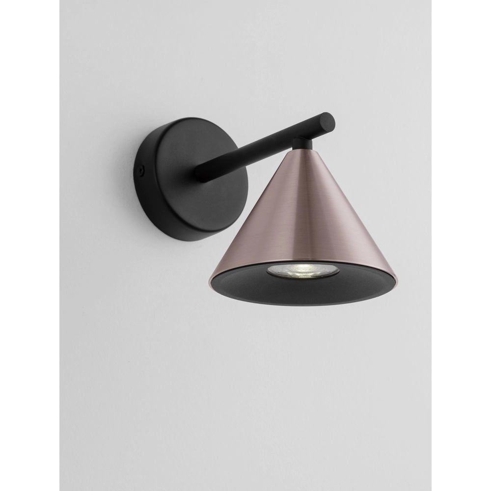 Applique murale Conico Single noir avec brun café Lyora 5212017475381